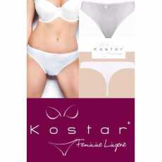 Kostar Lingerie White Smoothline Comfortable Classic Style Everyday Thong (0521)