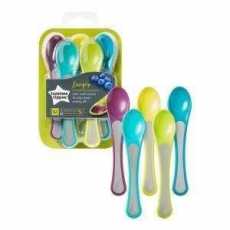 Tommee Tippee Weaning Spoons Pack 5 Soft Tip Baby Spoons BPA Free Age 4m+