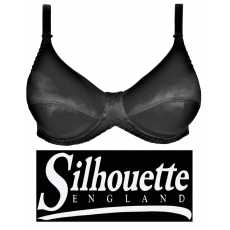 Silhouette Lingerie ‘Sirena Collection’ Black Satin Underwired Full Cup Bra...