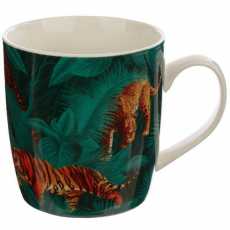 Collectable Porcelain Mug - Big Cat Spots and Stripes Painted Cup Gift Kitchen