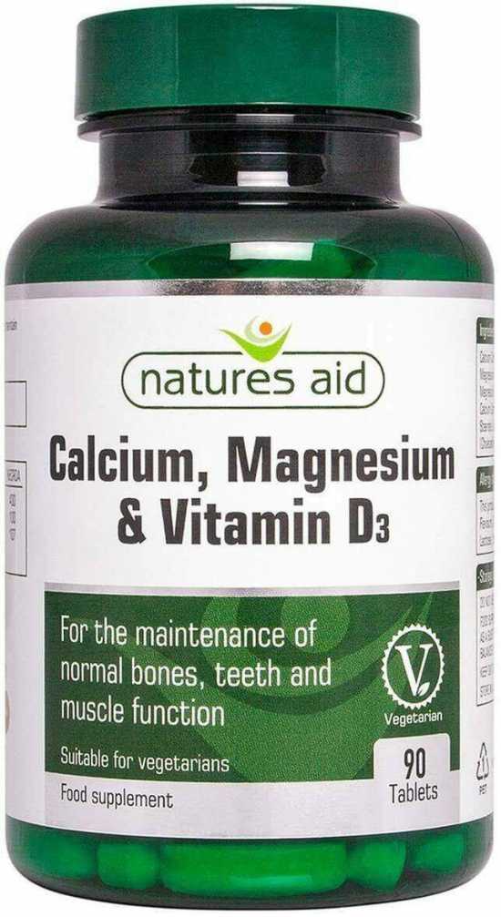 Natures Aid Calcium Magnesium and D3, Helps Maintain Normal Bones, Teeth