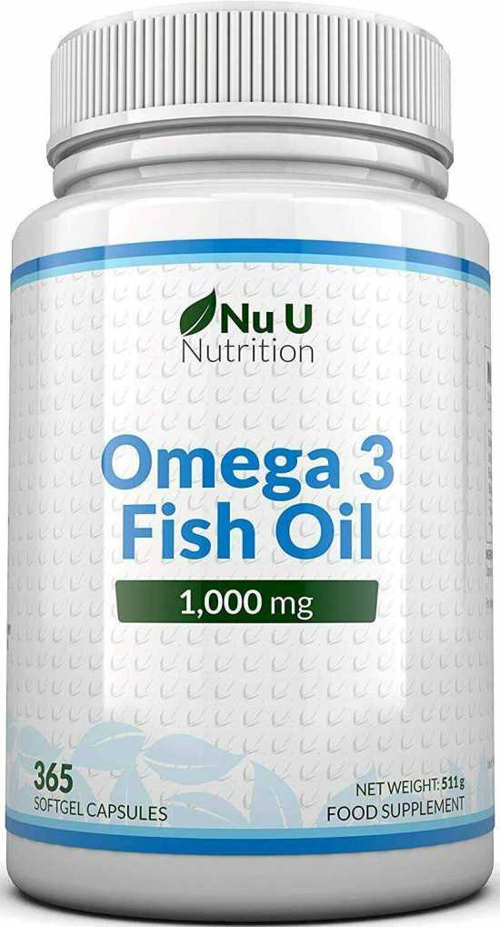 Omega 3 Fish Oil 1000mg 365 Softgels 1 Year Supply | Pure Fish Oil