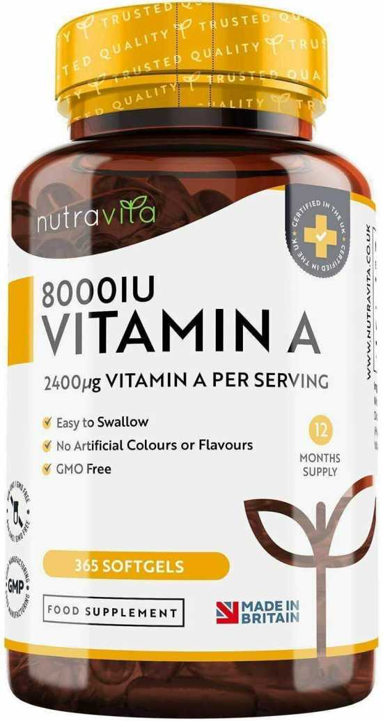 Vitamin A 8000IU – Maintenance of the Immune System, Normal Vision and Skin MAX