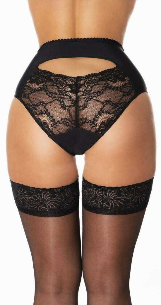 Nancies Lingerie 'Peek a Boo' High Waist Lace Knickers with Cut Out (NLpkb)