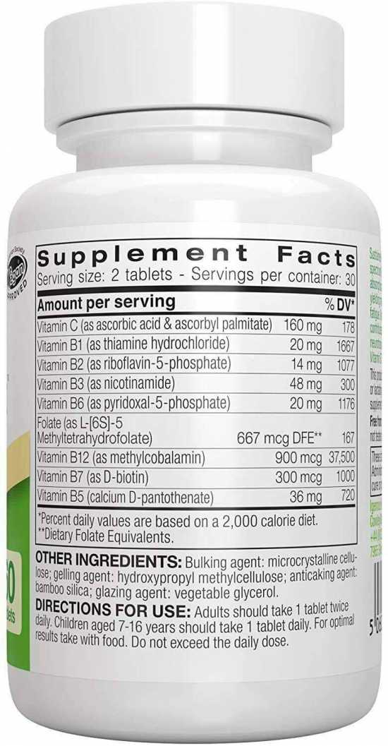 B-Complex - High Strength B Vitamins with folate, B6 & B12 B5 Plus Vitamin C