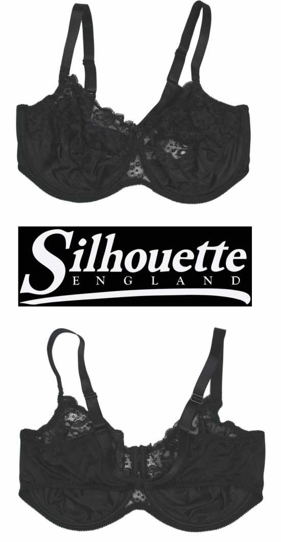 Silhouette Lingerie ‘Paysanne Collection’ Black Lace Underwired Full Cup Bra...