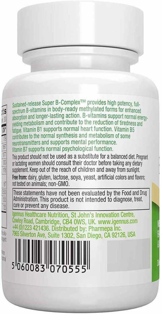 B-Complex - High Strength B Vitamins with folate, B6 & B12 B5 Plus Vitamin C