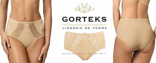 'Gorteks Lingerie' Alexis Beige High Waist Panties with Floral Detail (UK...