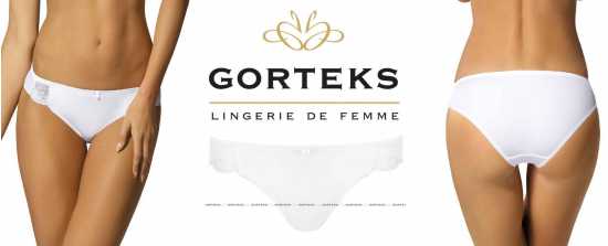 'Gorteks Lingerie' Yvette White Smooth Fabric Panties (UK Size 10)