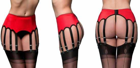 Nancies Lingerie Lycra 12 Strap  Suspender / Garter Belt for Stockings (NL12)