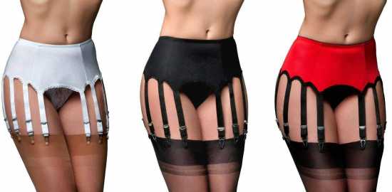 Nancies Lingerie Lycra 12 Strap  Suspender / Garter Belt for Stockings (NL12)