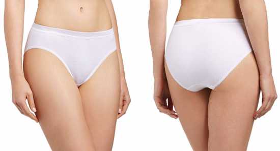 Naturana Lingerie [ UK SIZE 16 ] Women's White 100% Cotton Brief (2110)