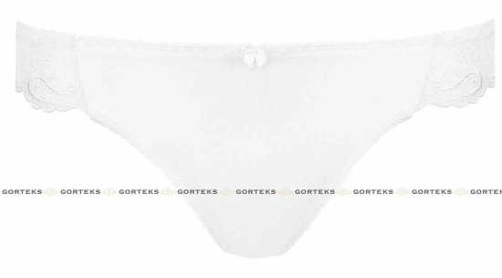 'Gorteks Lingerie' Yvette White Smooth Fabric Panties (UK Size 10)