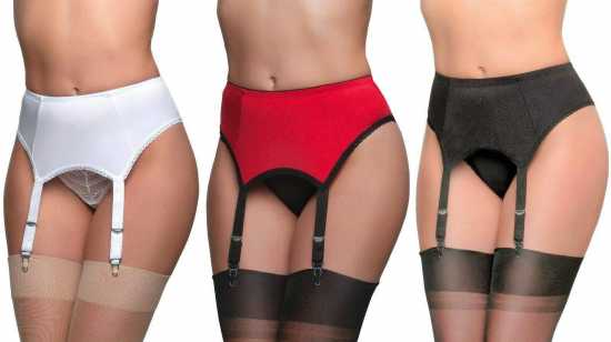 Nancies Lingerie Lycra 4 Strap Suspender / Garter Belt for Stockings (NL6)