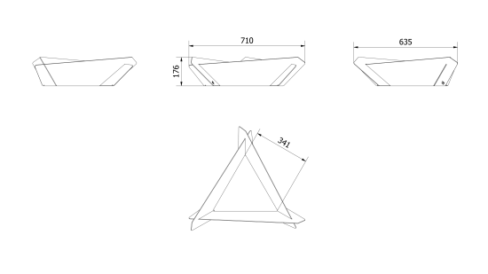 Black TRIANGLE Garden Fire Pits Kratki