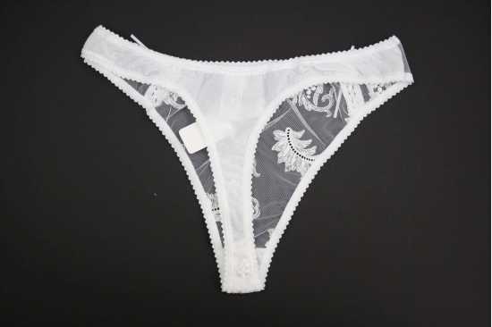 Adore Lingerie [ UK SIZE 12/14 ] 'Flirty' White Lace Detail Thong Knickers...