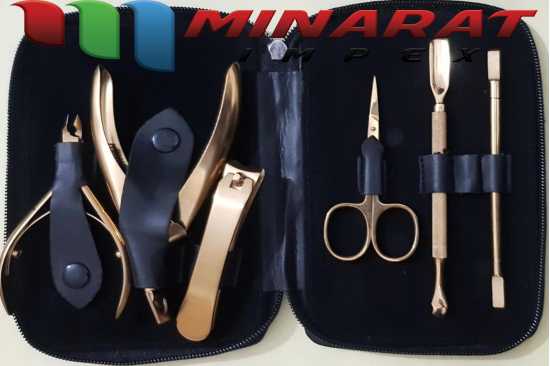 Minarat Gold Plated Manicure Premium Quality Kit with Artificial leather case...