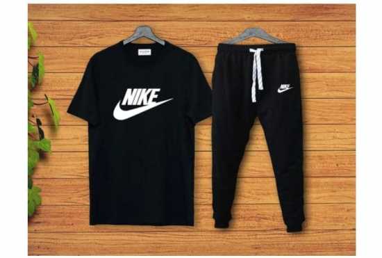 Mens Tracksuit Summer Sports Nike Suits T-shirt + Trouser Two-piece Outfit