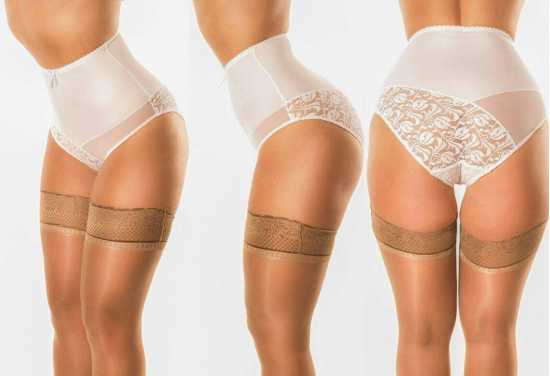 Nancies Lingerie 'Delight' High Waist Powermesh Lace Knickers with Lycra (NLbdl)