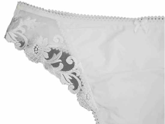 Adore Lingerie [ UK SIZE 12/14 ] 'Sunflower' White Thong with Pretty...