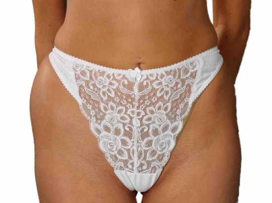 Silhouette Lingerie ‘Paysanne Collection’ White Floral Lace Thong Style...