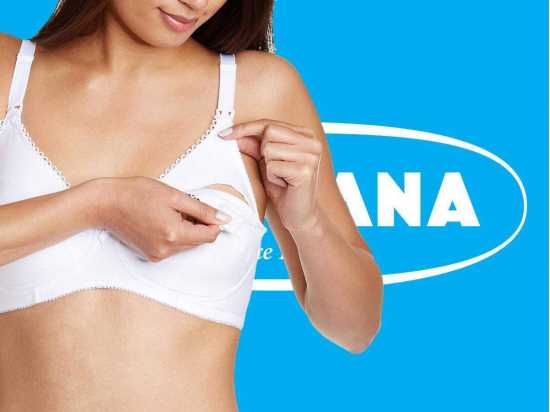 Naturana Lingerie [ UK SIZE 38E ] Women's White Non-Wired Full Cup Nursing...