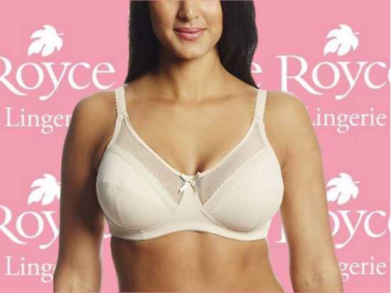 Royce Lingerie [ UK SIZE 36DD ] Women's Charlotte Beige Wire-Free...