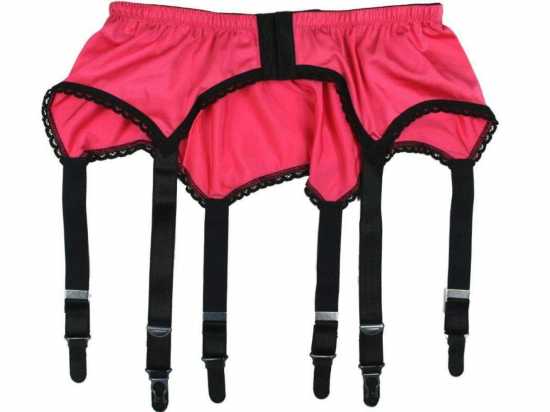 Nancies Lingerie Pink Lycra 6 Strap Suspender / Garter Belt for Stockings (NL59)