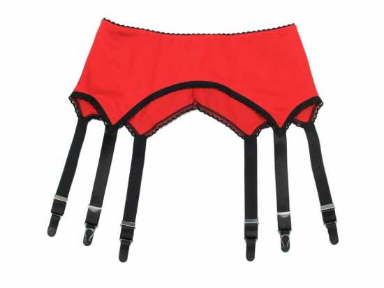 Nancies Lingerie Red Lace 6 Strap 'Pull On' Suspender / Garter Belt  (NLpul6)