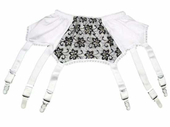 Nancies Lingerie Floral Lace 6 Strap Suspender / Garter Belt for Stockings (NL7)