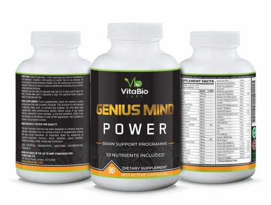 3 bottles 90 caps each Brain Boost Best Nootropics Genius Mind Power Vitabiolabs