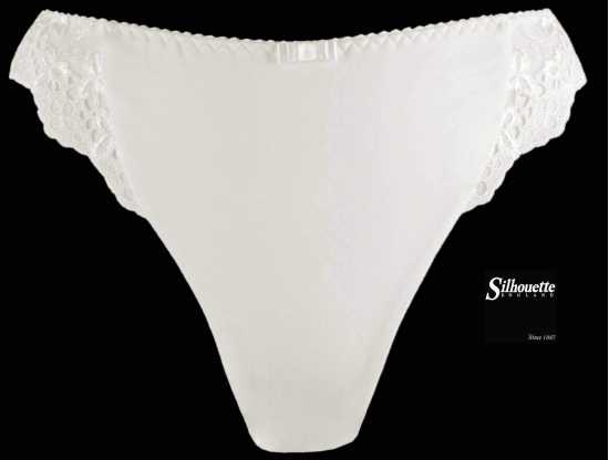 Silhouette Lingerie 'Euphoria Collection' White Thong Knickers with Lace...