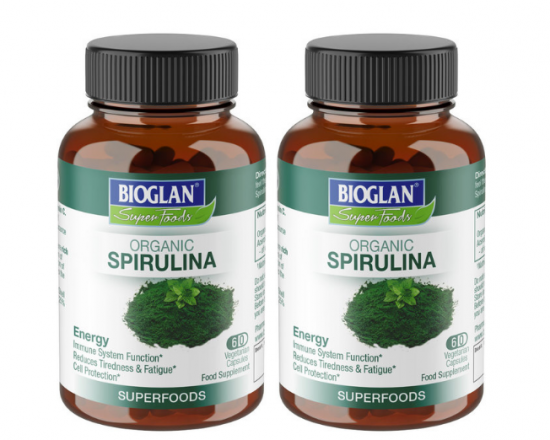 Bioglan Superfoods Organic Spirulina, 2 x 60 Capsules (2 Months Supply)