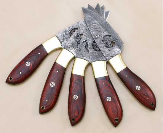 Pack of 5 Custom Handmade Stag design Dollar wood  Bowie Knife Hunting...