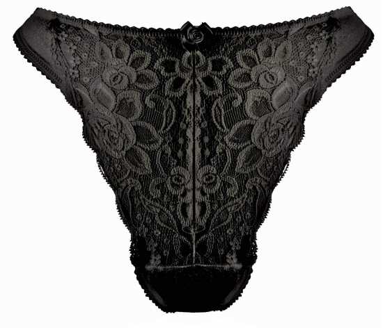 Silhouette Lingerie ‘Paysanne Collection’ Black Floral Lace Thong Style...