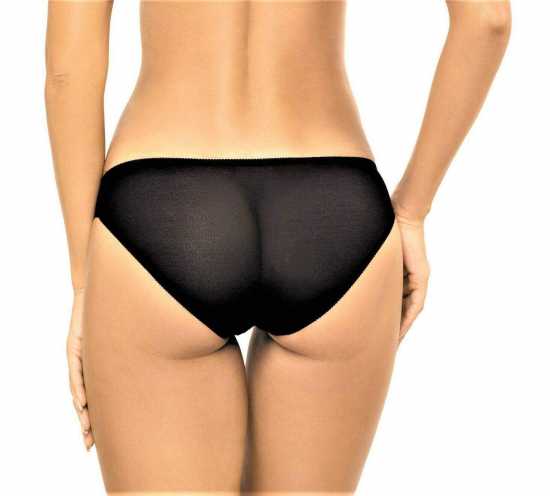 'Gorteks Lingerie' Adele Ladies Black Lace Brief Knickers ( UK Sizes 10 - 22 )