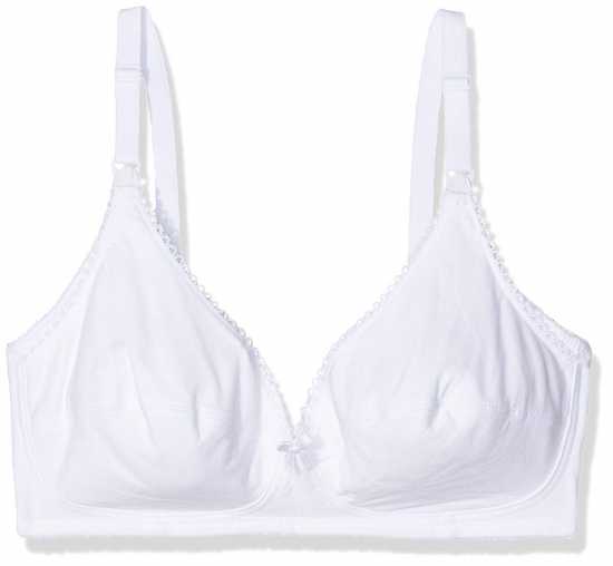 Naturana Lingerie [ UK SIZE 38E ] Women's White Non-Wired Full Cup Nursing...