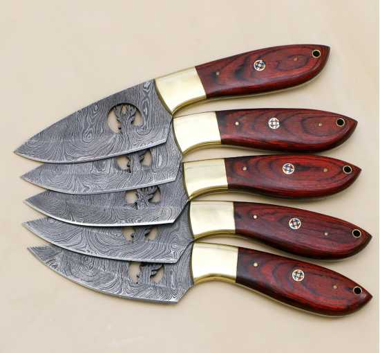 Pack of 5 Custom Handmade Stag design Dollar wood  Bowie Knife Hunting...