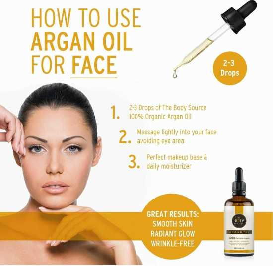 Argan Oil - 100% Pure and Organic - Cold Pressed, Extra Virgin and Bottled in