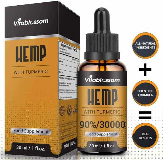 Hemp High Strength Oil with Turmeric - 30000MG/30ML, 2020 Hemp +Turmeric New