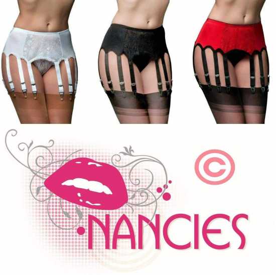 Nancies Lingerie Lace 12 Strap Suspender / Garter Belt for Stockings (NL13)