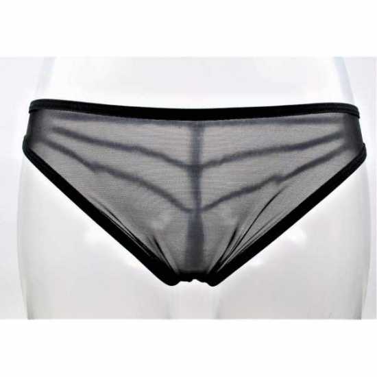 Kostar Lingerie Black Powermesh Thong Knickers with Multi Strap Design (422)