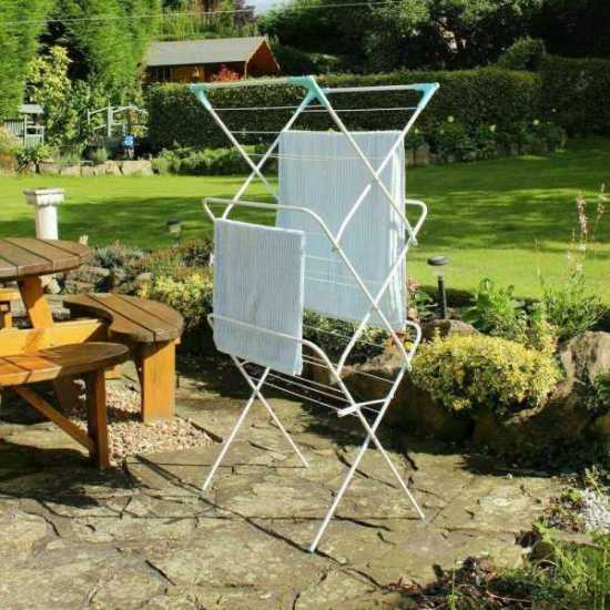 Highliving @ 3 Tier Laundry Clothes Horse Drying Airer Rack Indoor Outdoor...