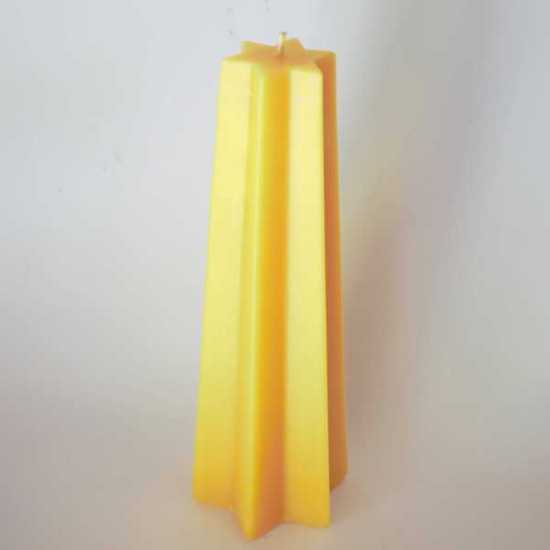 Star Shaped Organic Beeswax Pillar Candle – Over 200 Hours Burning time -...