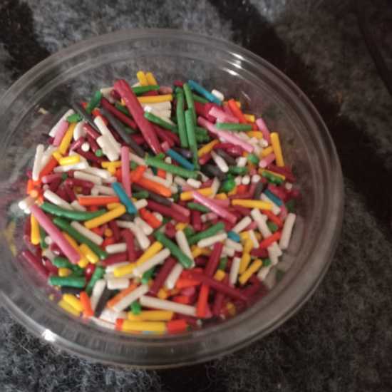 Edible colorful mix vermicelli sprinkles for cake and desserts decoration...