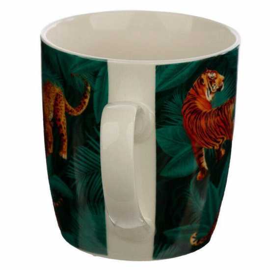 Collectable Porcelain Mug - Big Cat Spots and Stripes Painted Cup Gift Kitchen