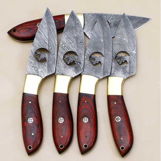 Pack of 5 Custom Handmade Stag design Dollar wood  Bowie Knife Hunting...