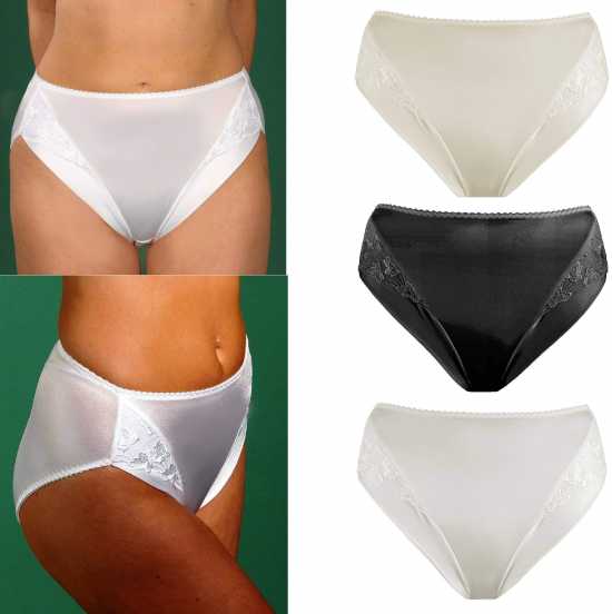 Silhouette Lingerie ‘Cascade Collection’ White Shiny Satin Brief (3103w)