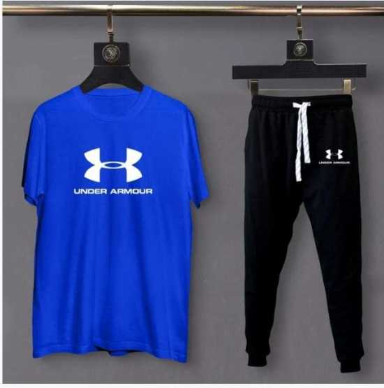 Mens Tracksuit Summer Sports channel Suits T-shirt + Trouser Two-piece Outfit