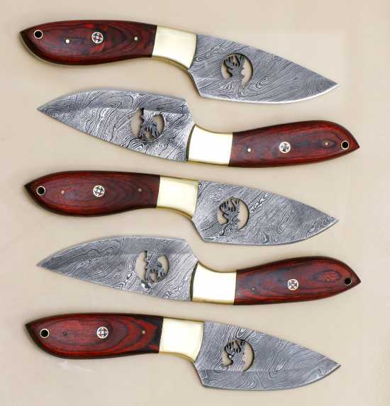 Pack of 5 Custom Handmade Stag design Dollar wood  Bowie Knife Hunting...